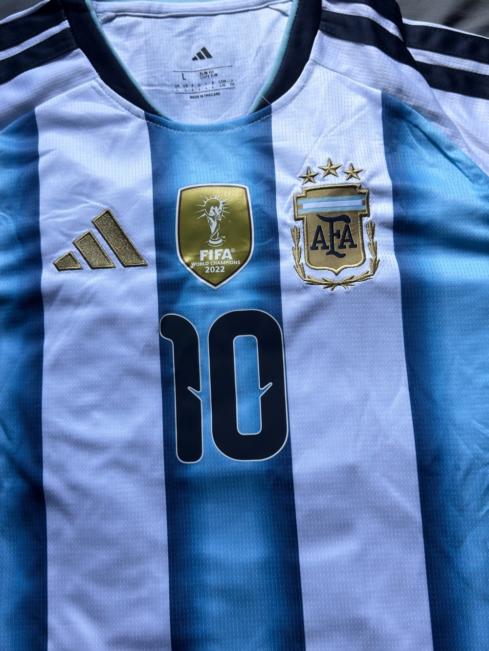 adidas Kids Argentina #10 Soccer Jersey - Blue, White, Gold
